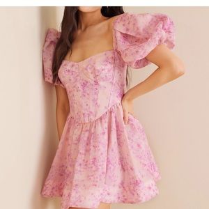 Bardot Blush Pink Floral Mini Dress